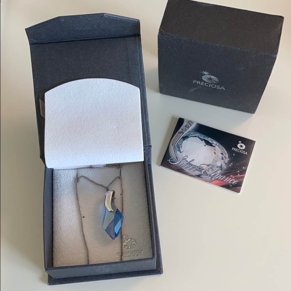 Preciosa blue crystal necklace